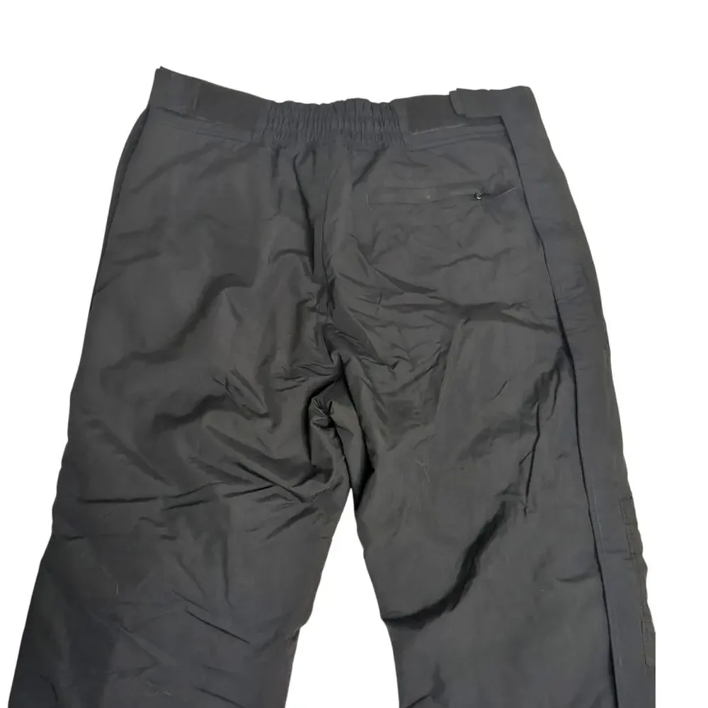 Men's Slalom Black Nylon Lined Insulated Ski Snow Pants XL Adjustable Waist